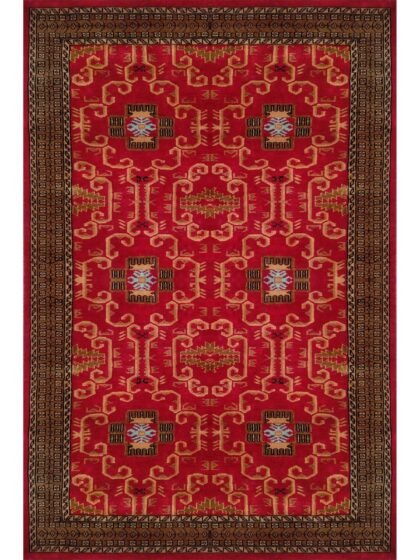 4x6 Feet Handmade Wool Rug Palace (Red)
