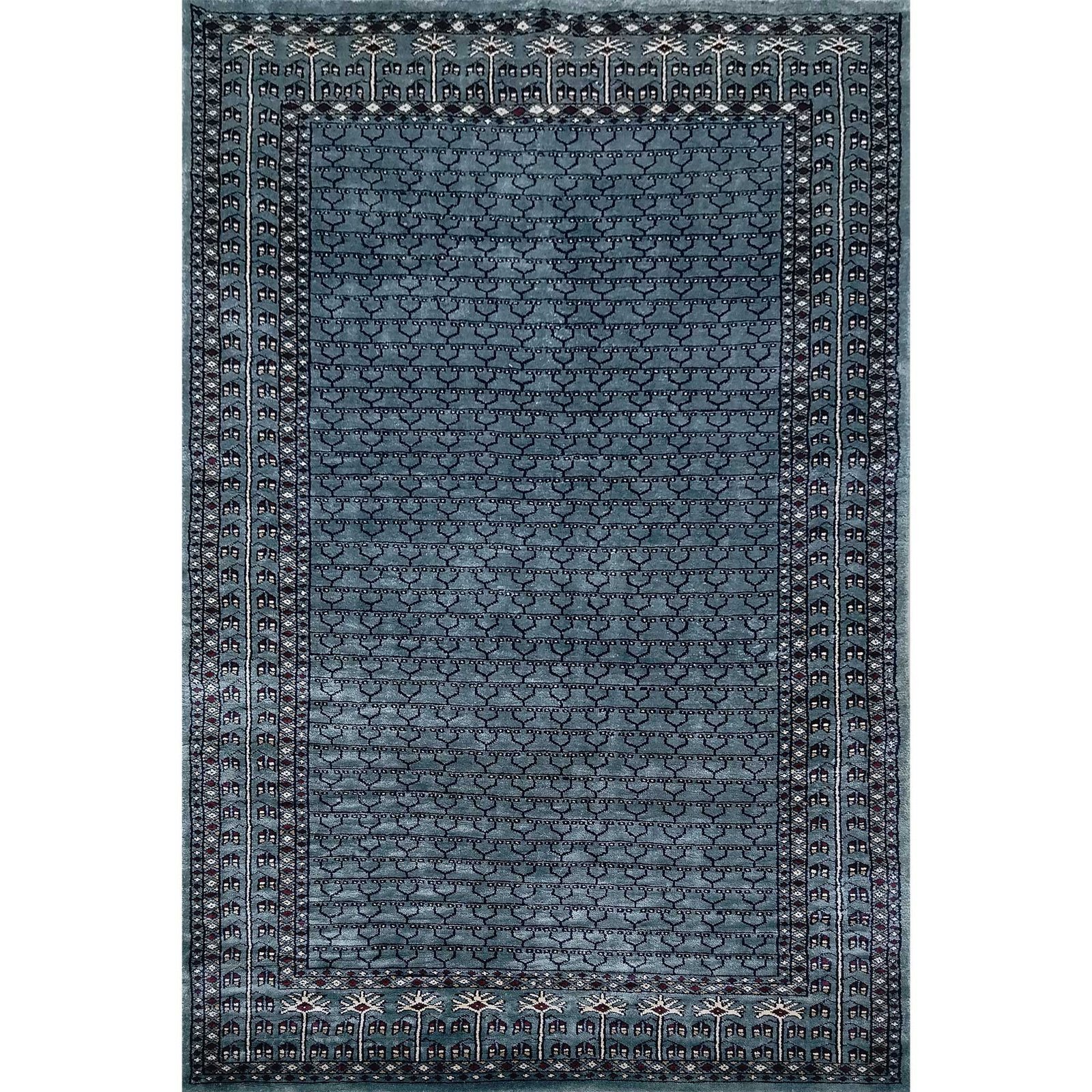 4x6 ft Hand Knotted Royal Grey Bamboo Silk Rug