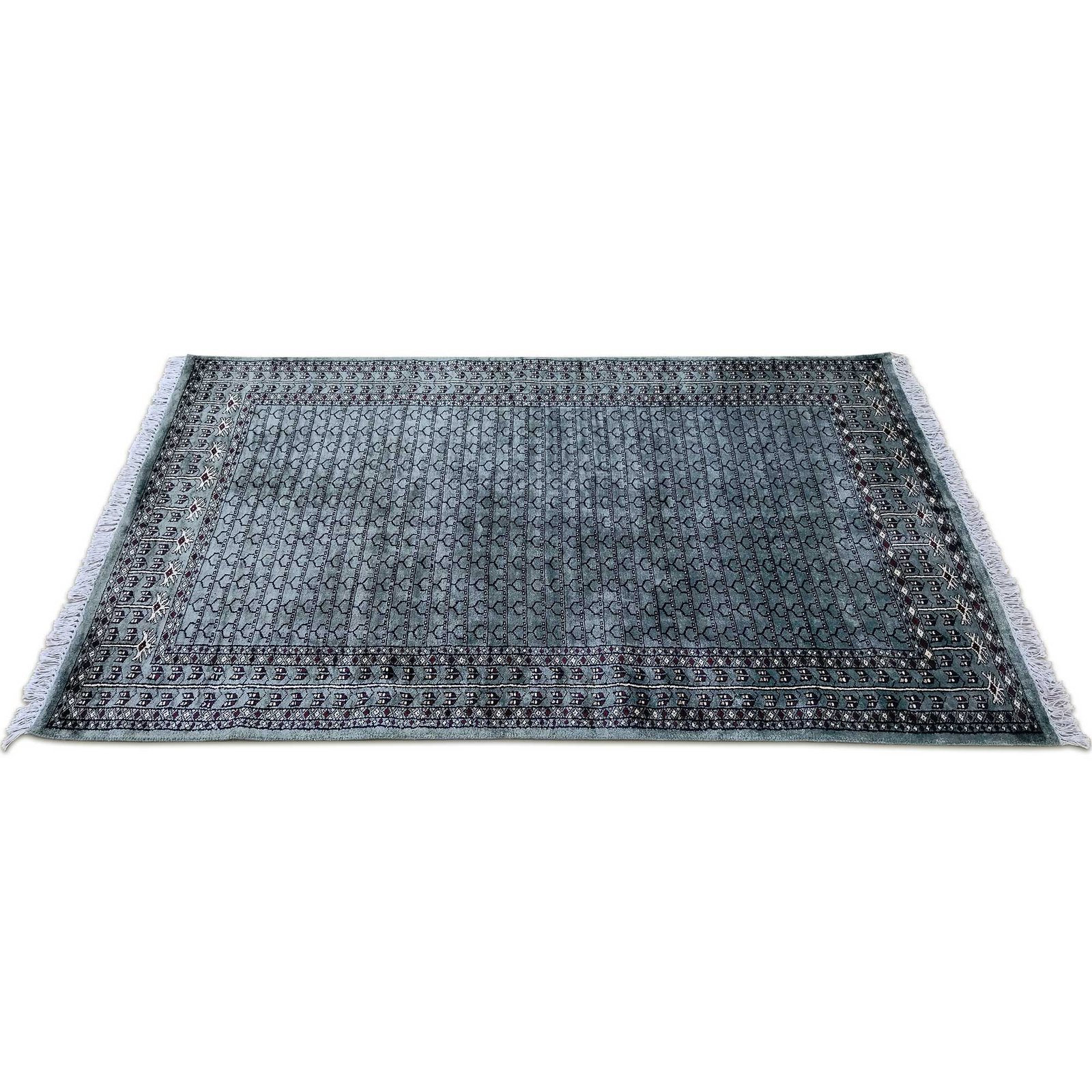4x6 ft Hand Knotted Royal Grey Bamboo Silk Rug - Image 4