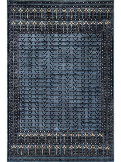4x6 ft Hand knotted Wool Rug Bluish Gray Parda