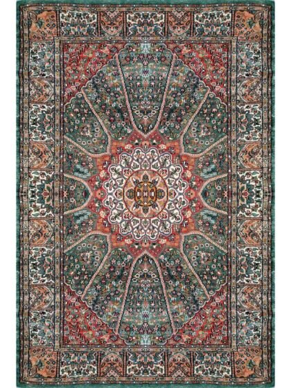 4x6 Feet Hand Knotted Blue Persian Bamboo Silk Rug