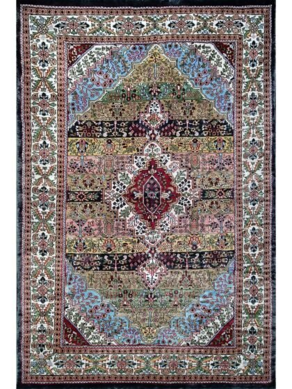 4x6 feet Hand Knotted Bamboo Silk Rug Traditional Floral Shiny