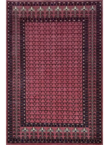 4x6 ft Peach Hand Knotted Wool Rug