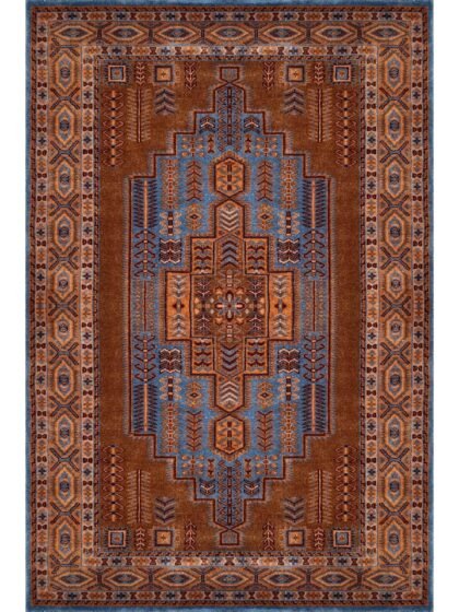 4x6 Handmade Hand Knotted Wool Rug Teer Blue