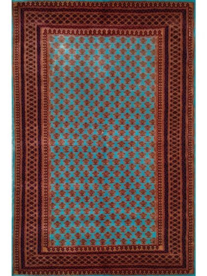 4×6 Feet Royal Turquoise Hand Knotted Lichi Wool Rug