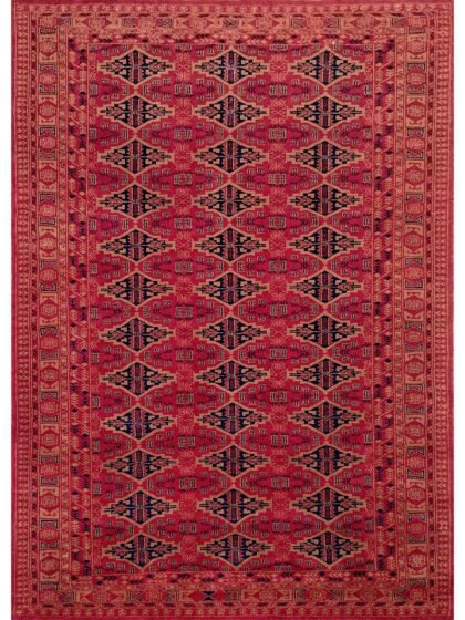 5x7 Feet Hand Knotted Red Wool Rug Tribal