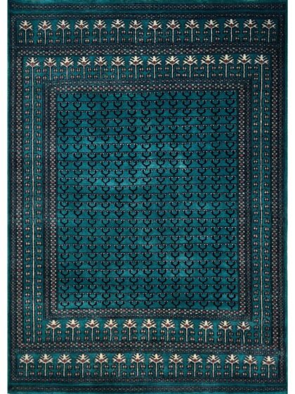 5x7 Handmade Hand Knotted Wool Rug Parda Turquoise