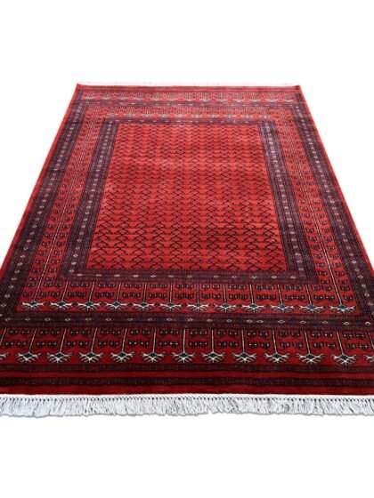 5x7 ft Hand Knotted Wool Rug Rust Parda