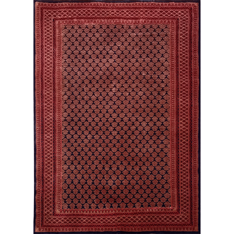 5×7 Feet Wool Black Hand Knotted Lichi Rug