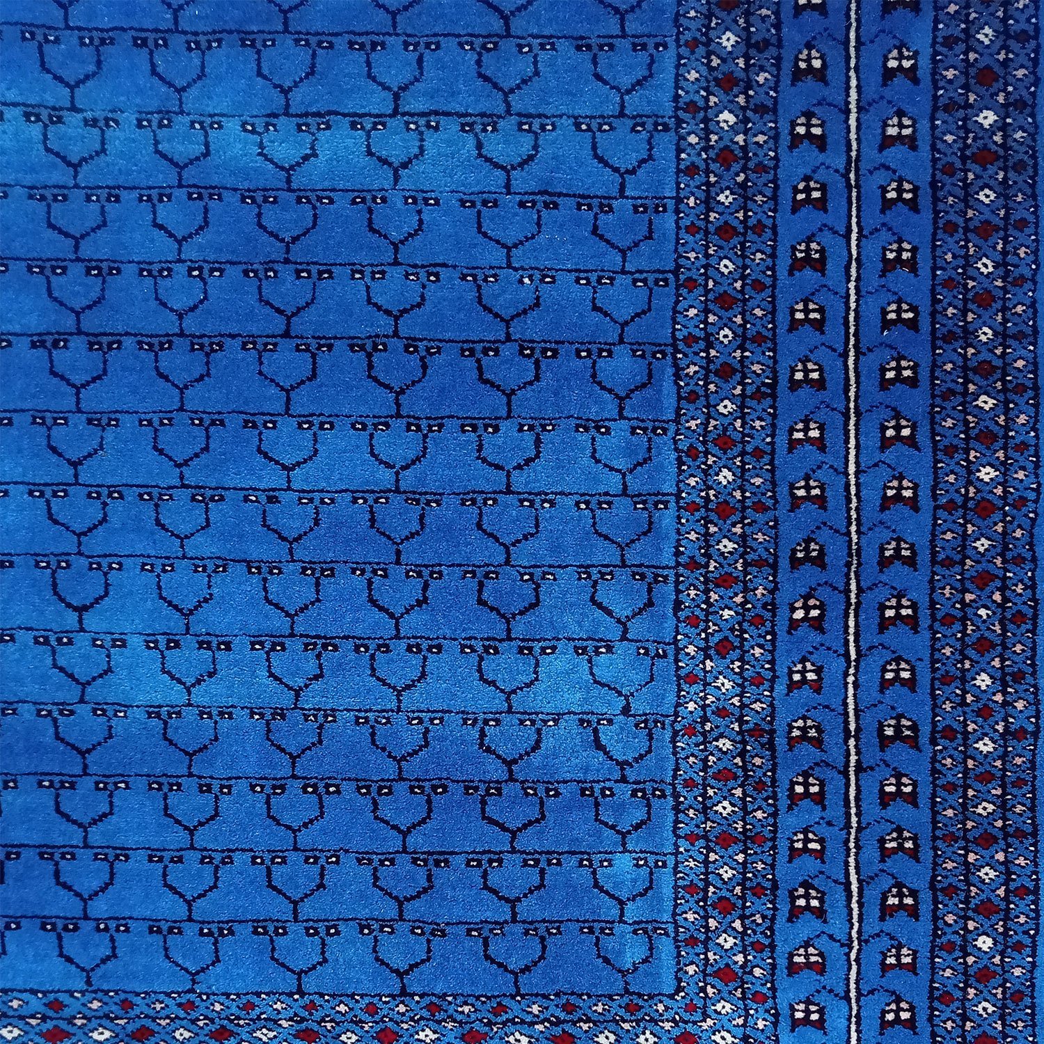 5×7 Feet Handmade Wool Rug Royal Blue Hand Knotted Parda Rug - Image 2
