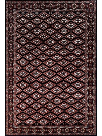 6x9 ft Hand Knotted Woolen Rug Black