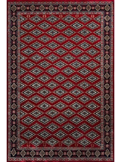 6x9 ft Hand Knotted Wool Rug Red Barfi