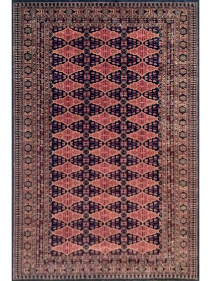 6x9 Feet Wool Black Handmade Tribal Rug