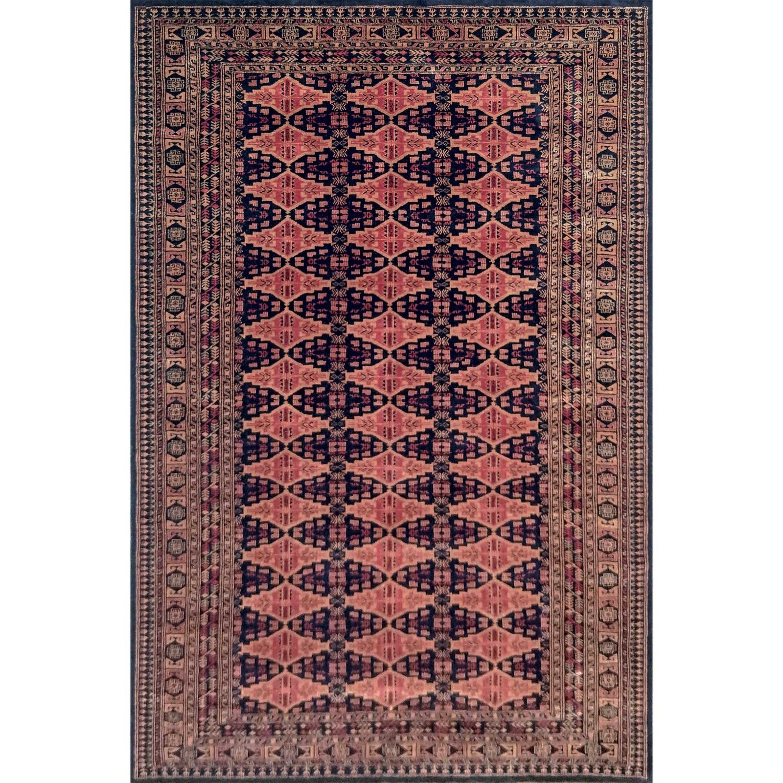6x9 Feet Wool Black Handmade Tribal Rug