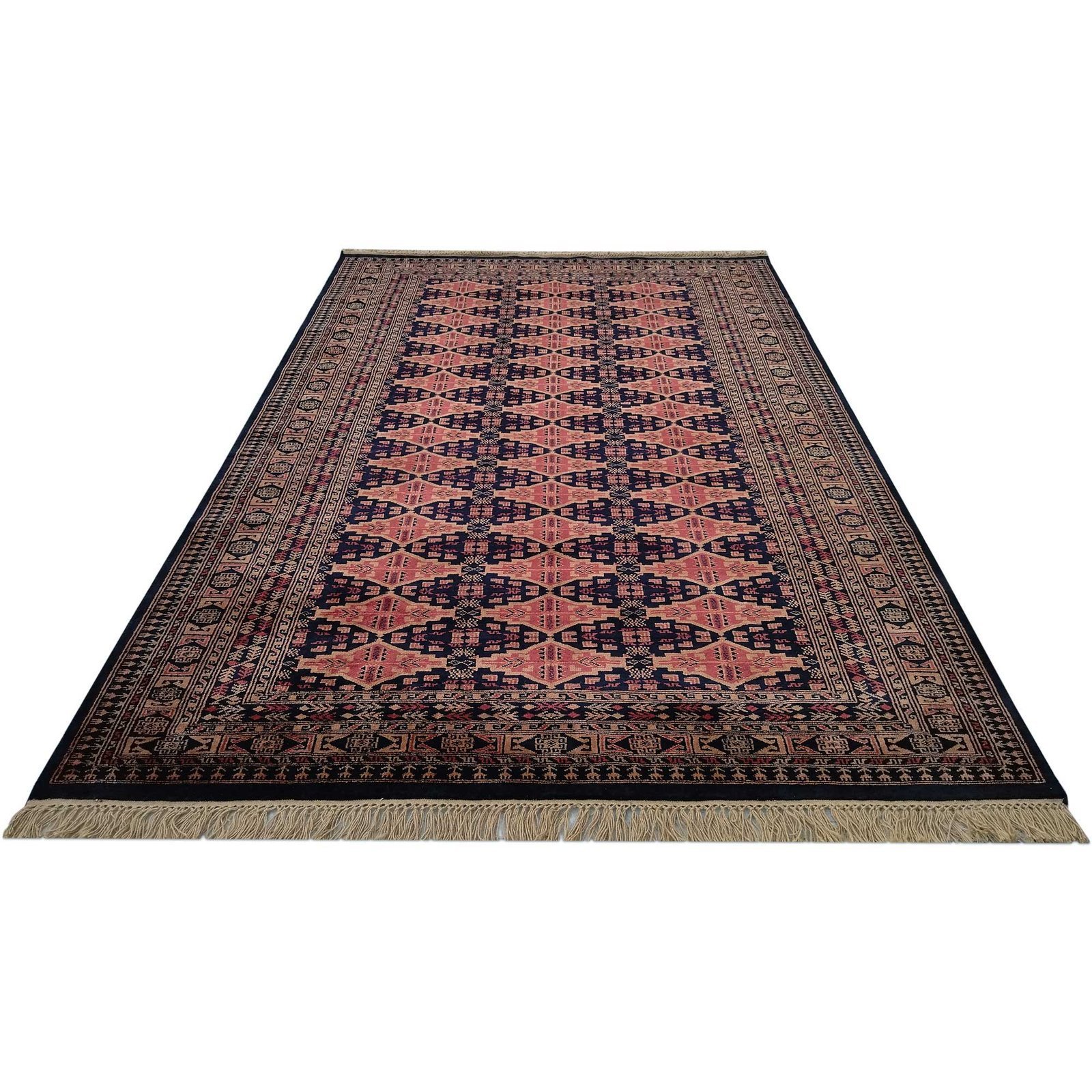 6x9 Feet Wool Black Handmade Tribal Rug - Image 2