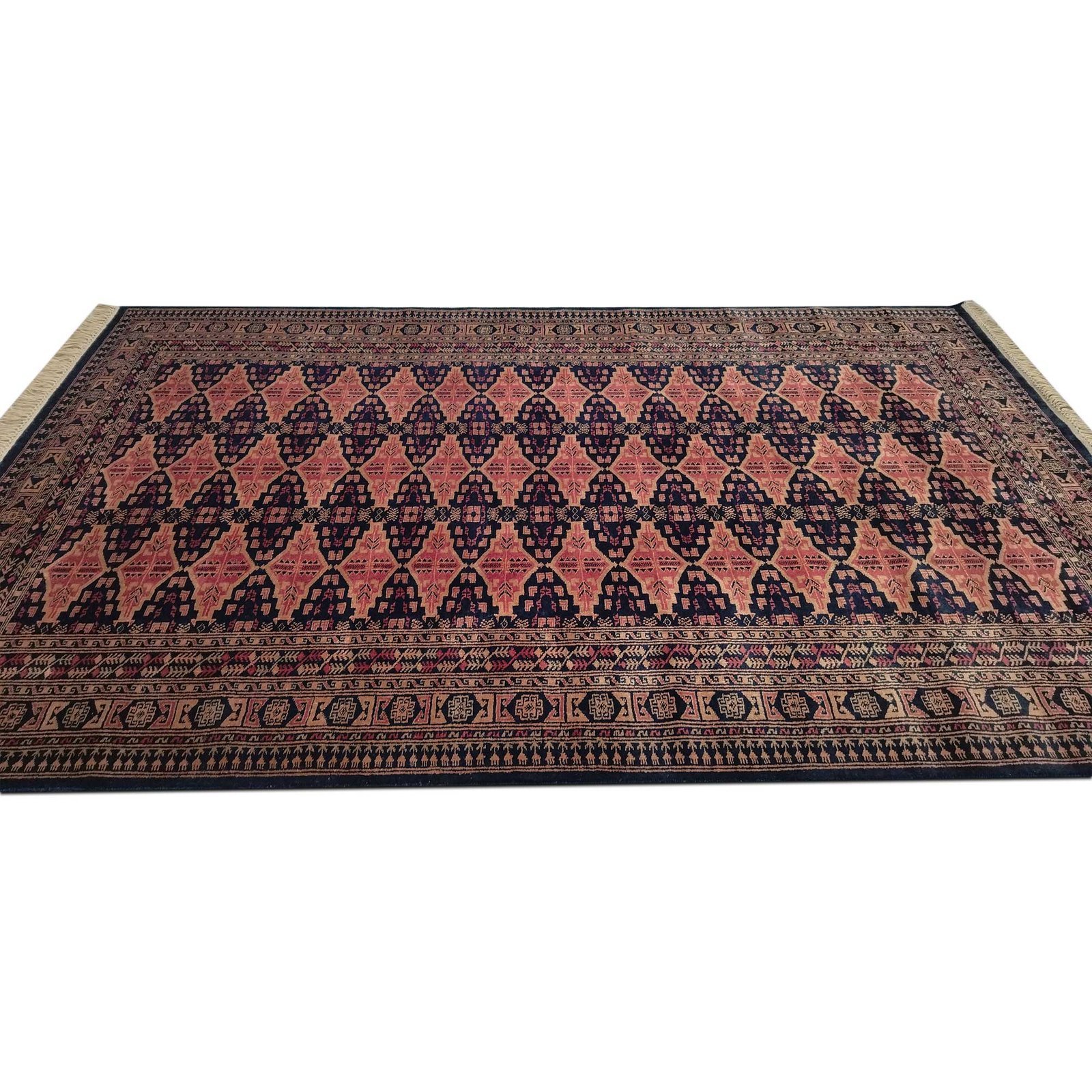 6x9 Feet Wool Black Handmade Tribal Rug - Image 6