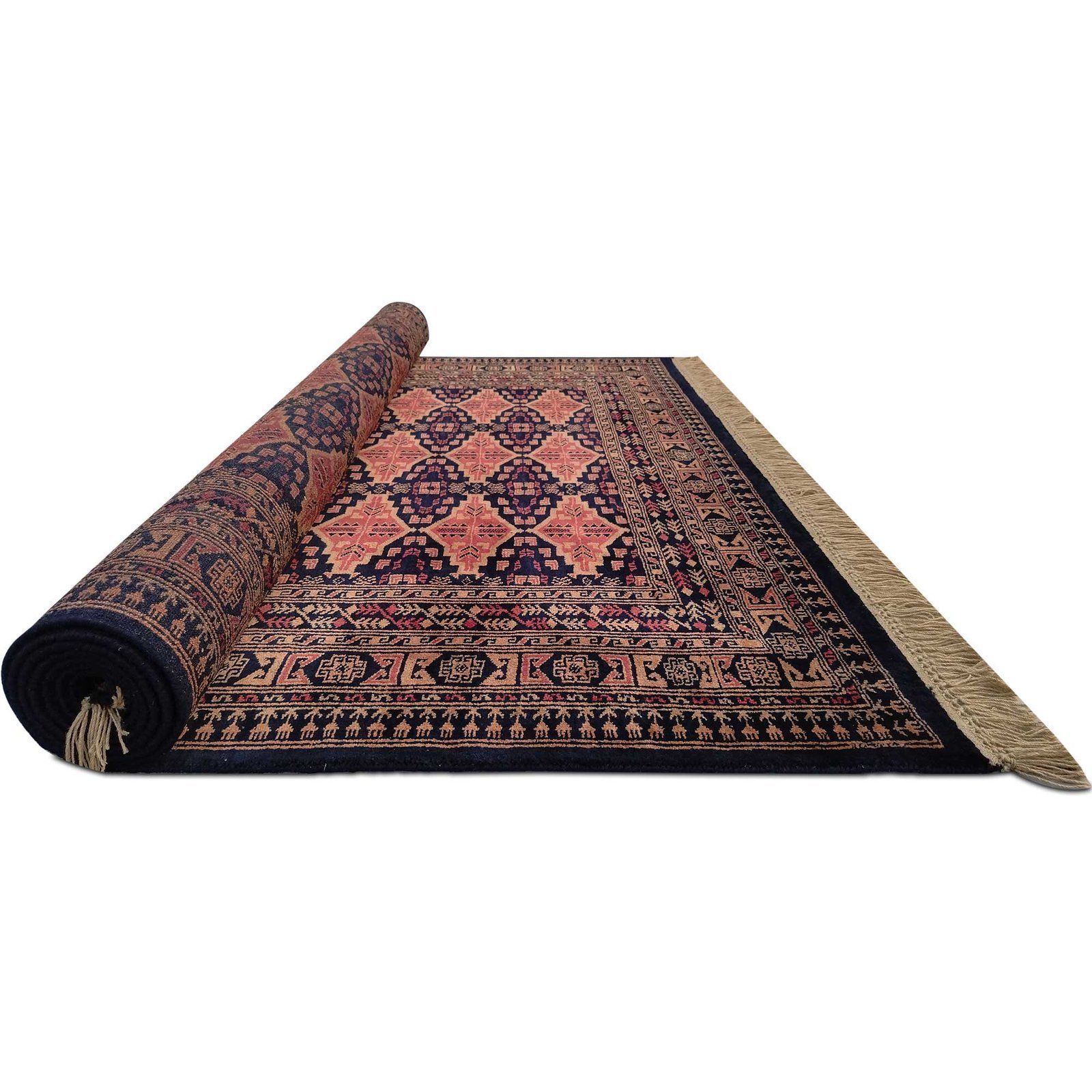 6x9 Feet Wool Black Handmade Tribal Rug - Image 3