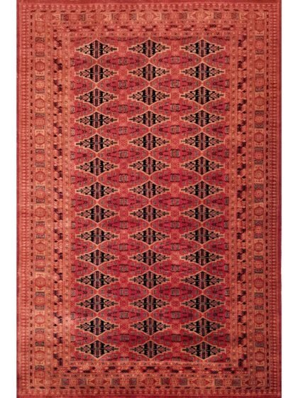 6x9 Feet Wool Red Hand Knotted Rug