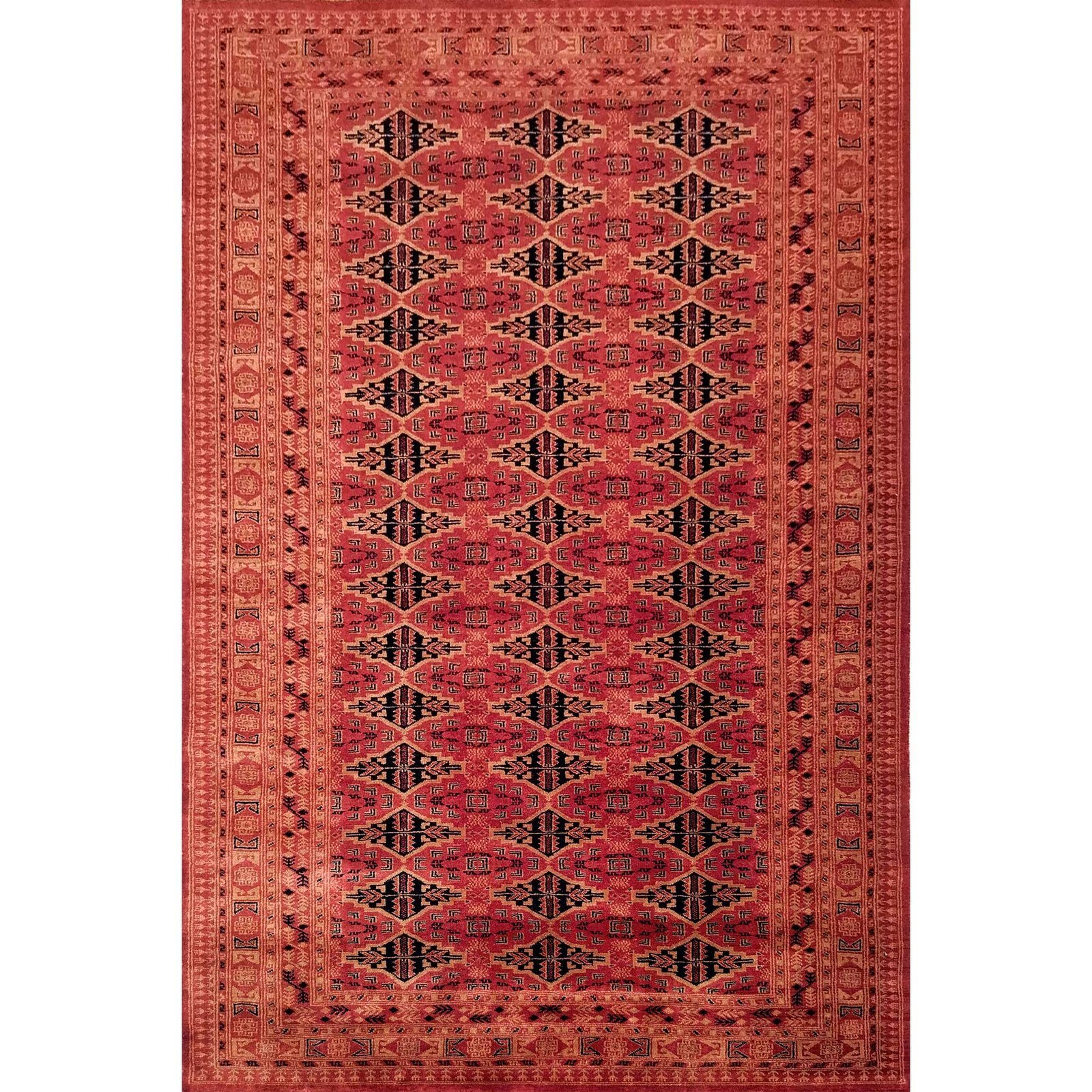 6x9 Feet Wool Red Hand Knotted Rug