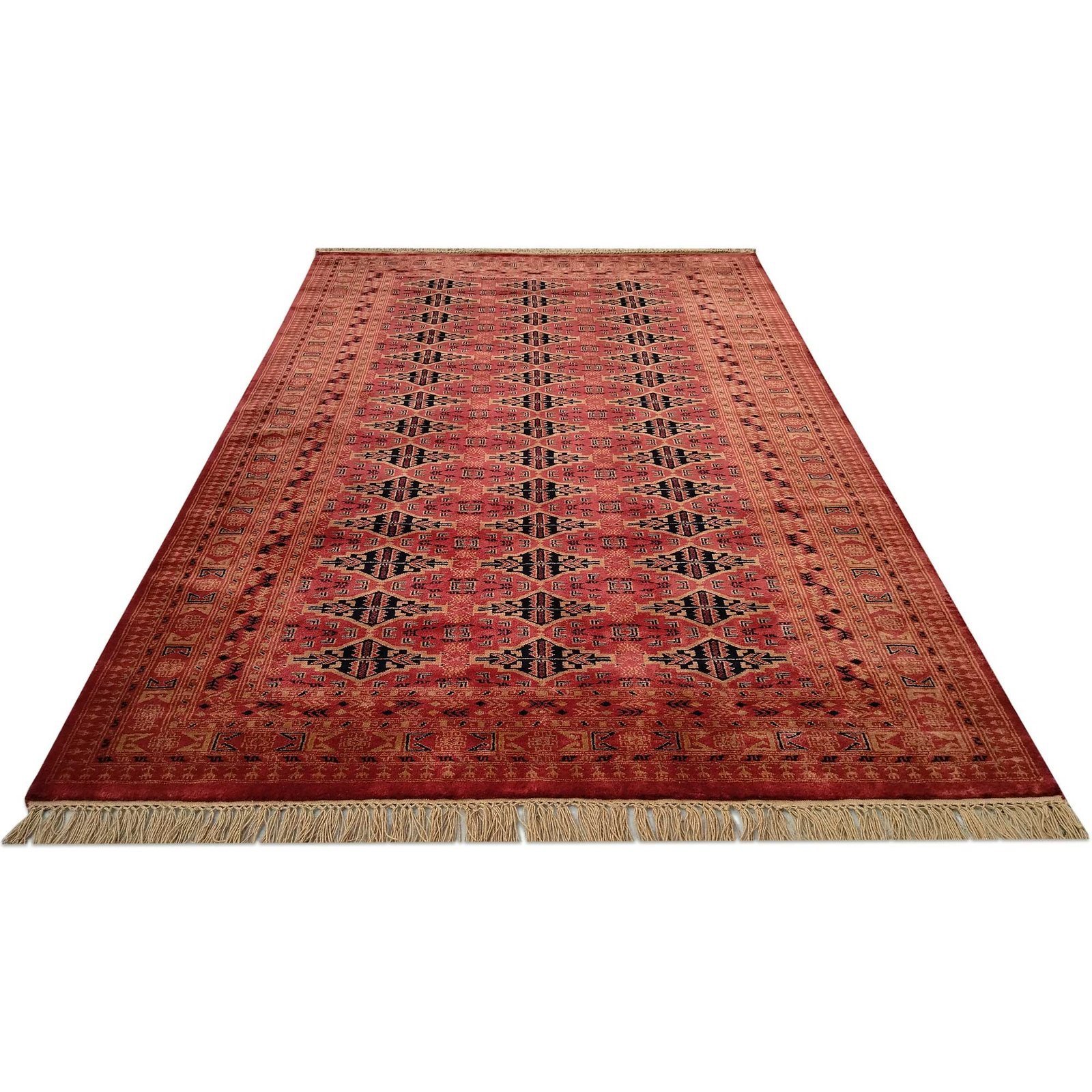 6x9 Feet Wool Red Hand Knotted Rug - Image 2