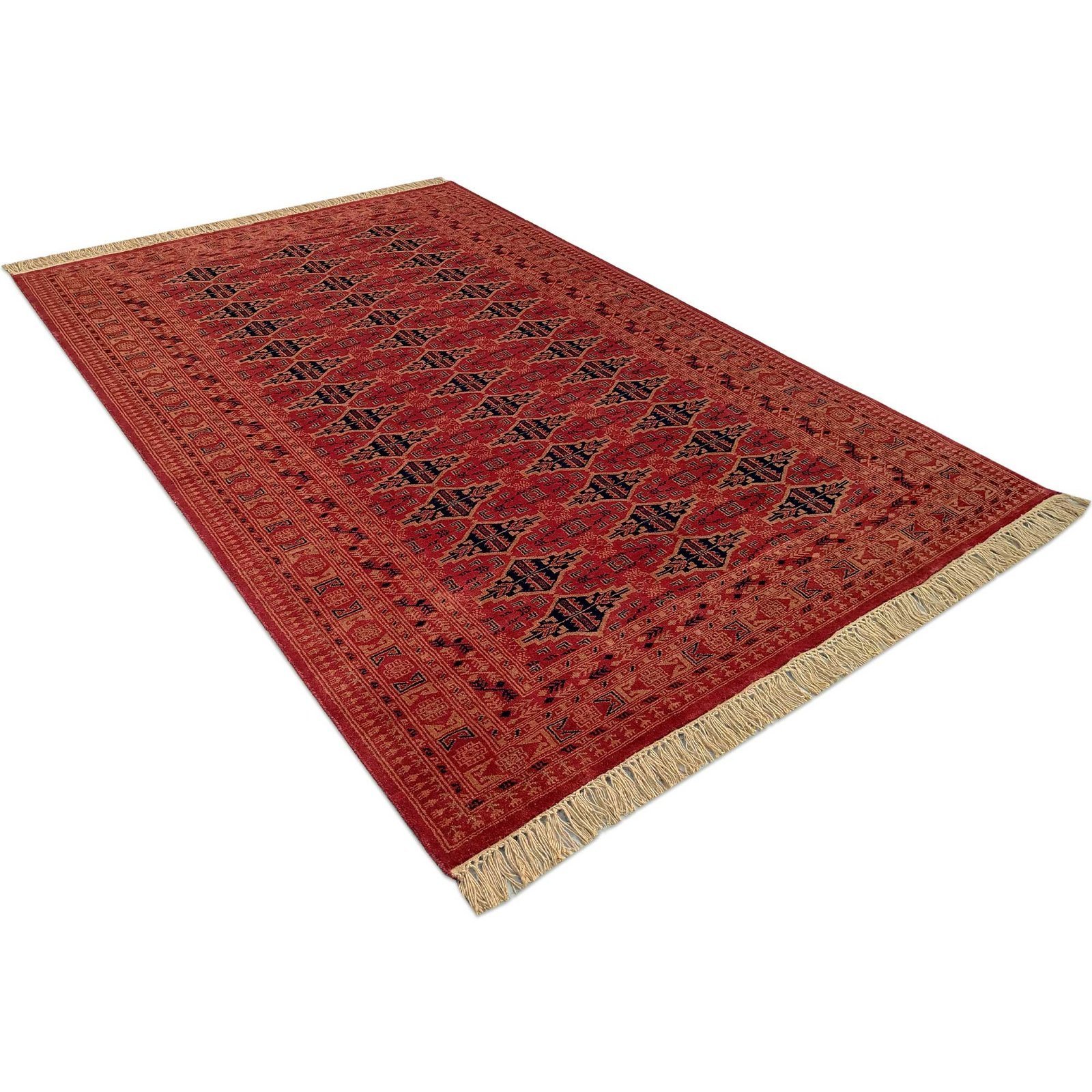 6x9 Feet Wool Red Hand Knotted Rug - Image 7