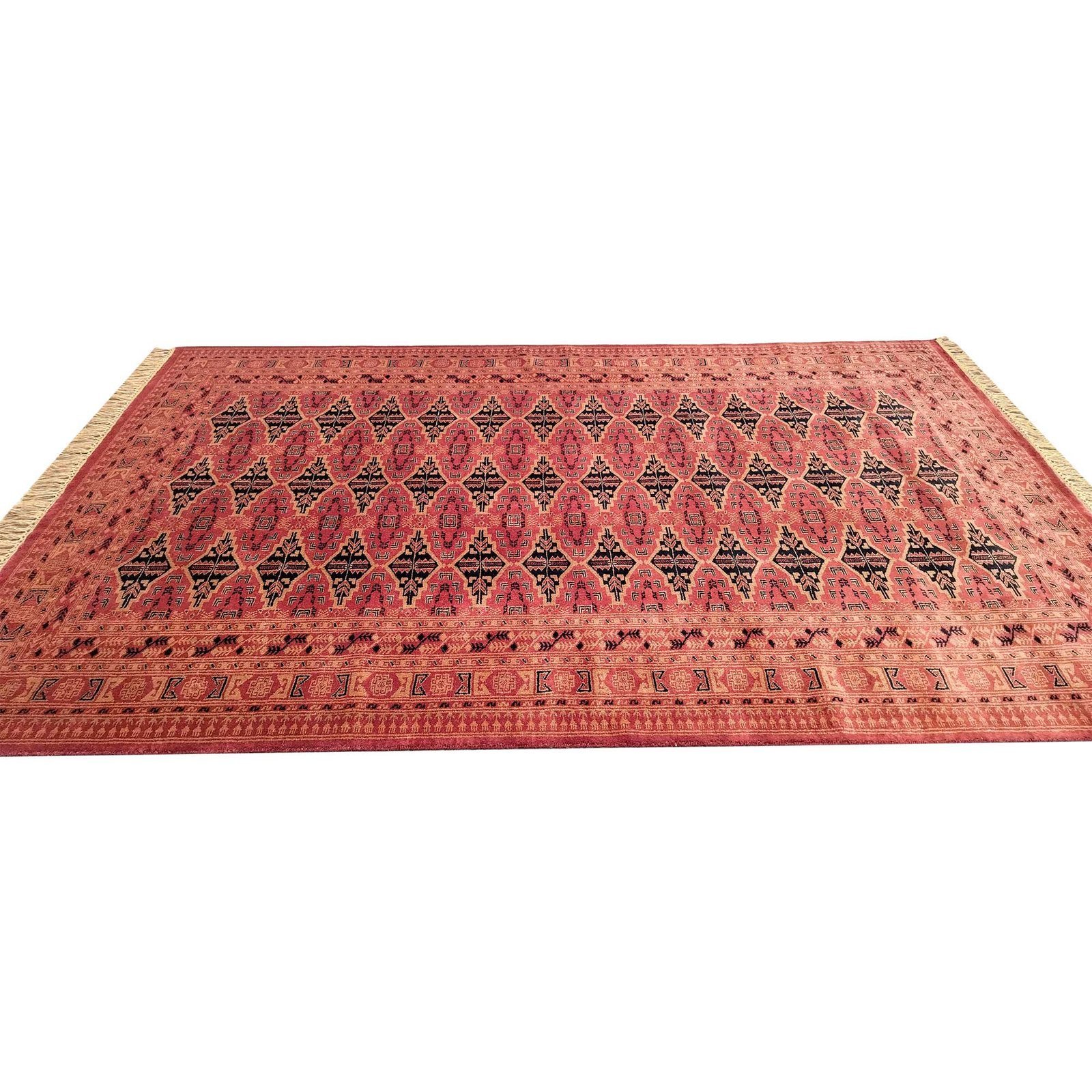 6x9 Feet Wool Red Hand Knotted Rug - Image 6