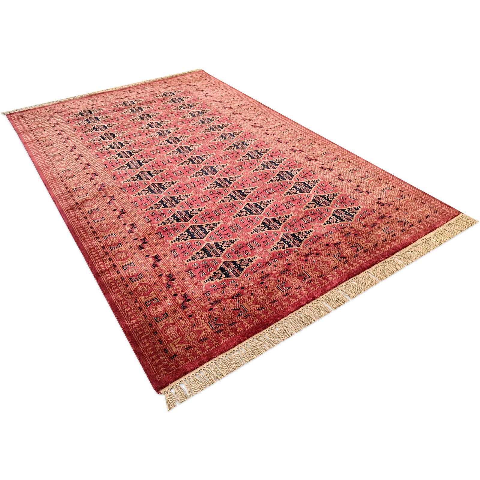 6x9 Feet Wool Red Hand Knotted Rug - Image 5