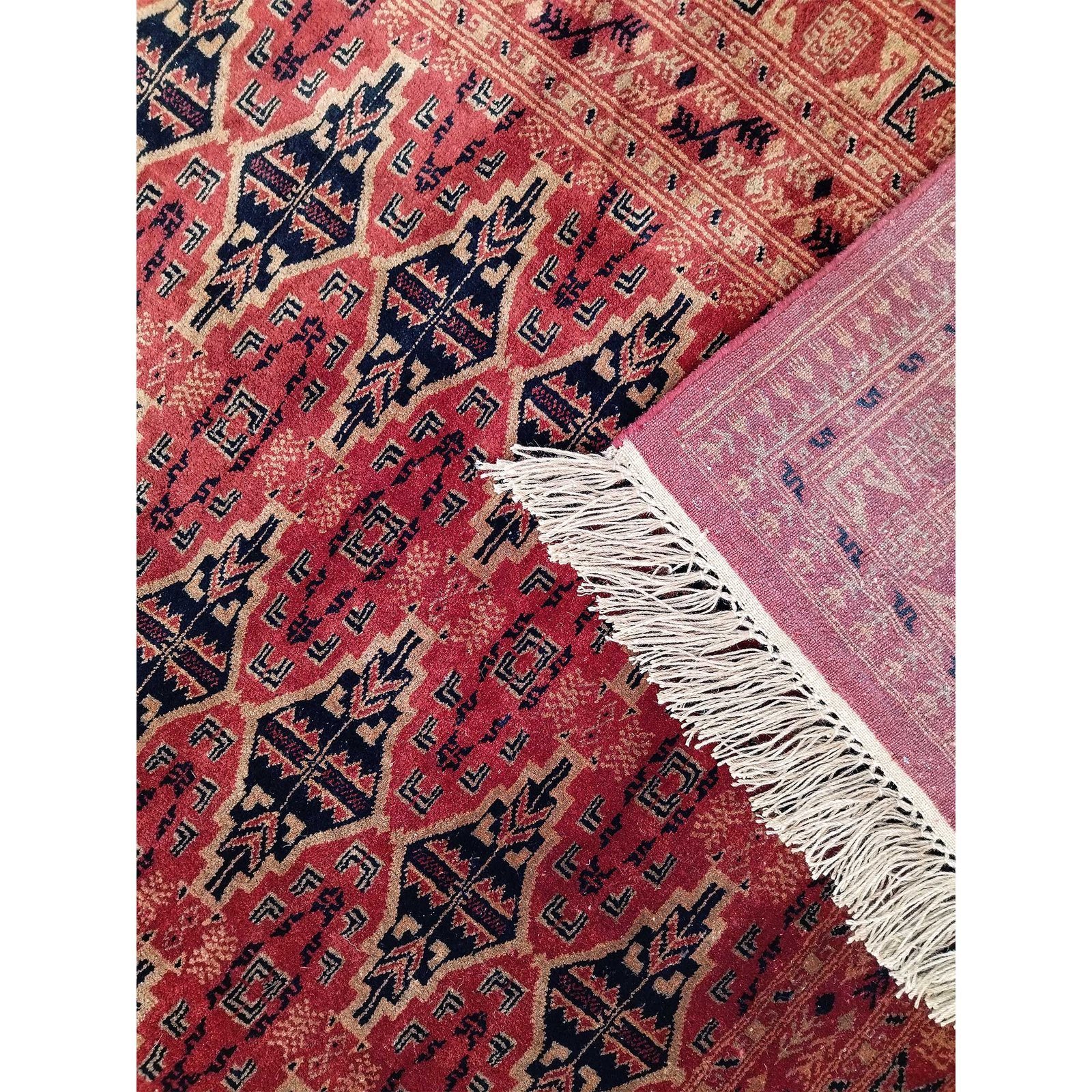 6x9 Feet Wool Red Hand Knotted Rug - Image 4