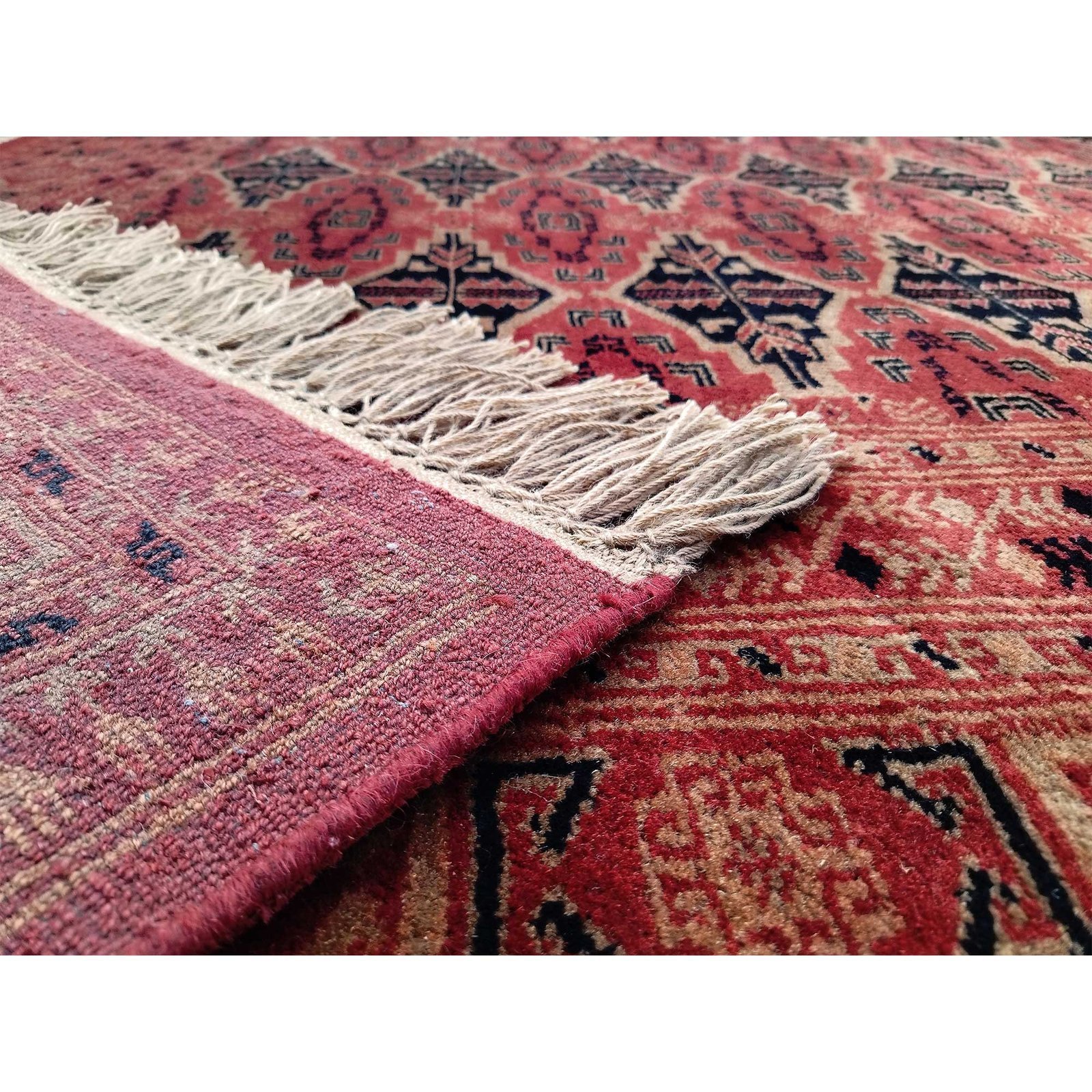 6x9 Feet Wool Red Hand Knotted Rug - Image 3