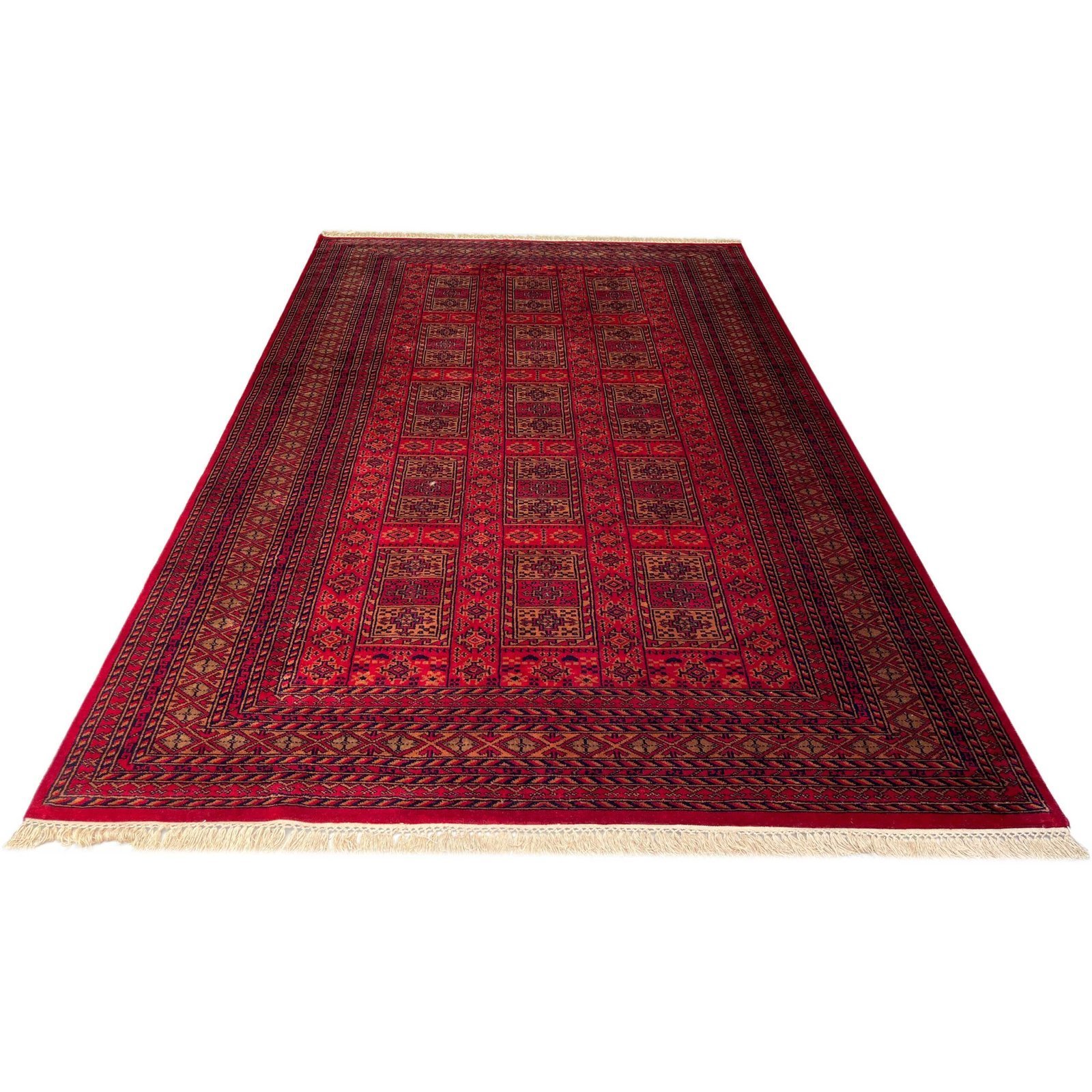 6x9 ft Hand Knotted Woolen Rug Red Dubba - Image 2