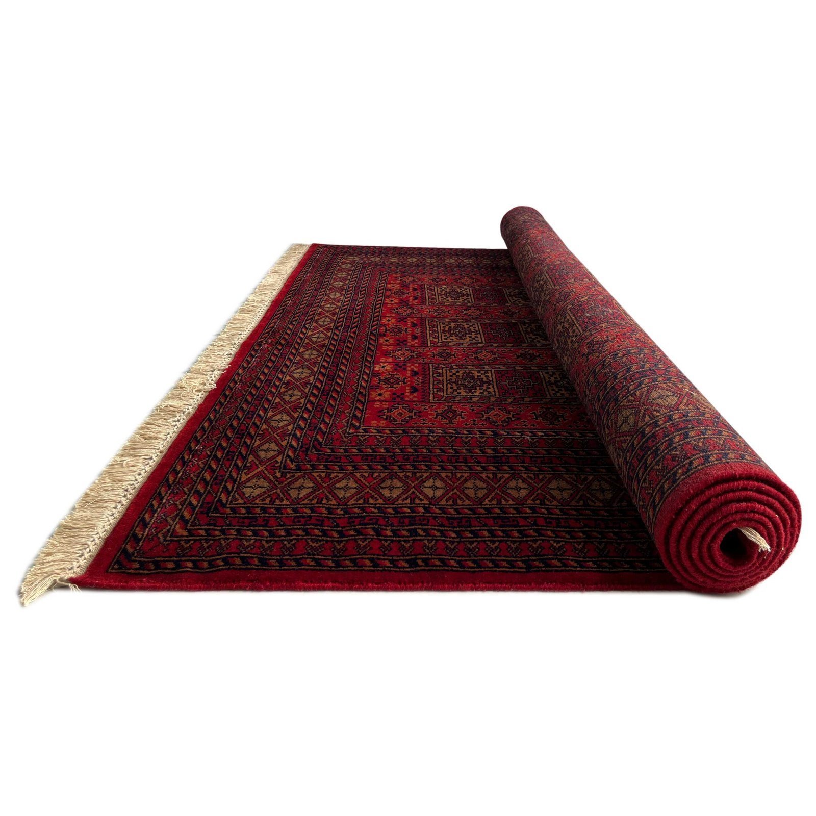 6x9 ft Hand Knotted Woolen Rug Red Dubba - Image 3