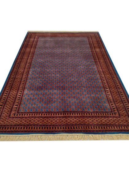 6x9 ft Blue Hand Knotted Wool Rug