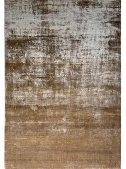 6x9 feet Hand Knotted Bamboo Silk Rug  and Beige Modern