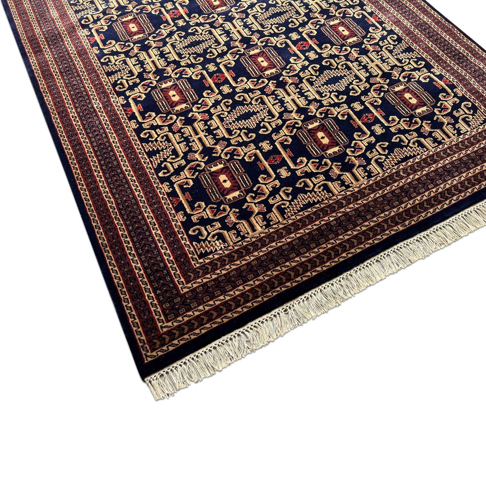 6x9 ft Hand Knotted Wool Rug Black Palace - Image 7