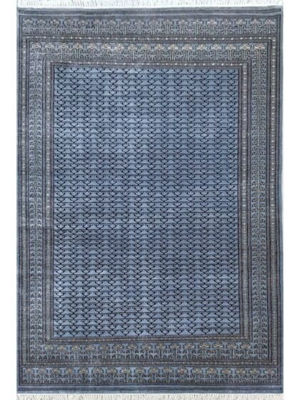 6x9 Ft Hand Knotted Royal Gray Wool Rug Parda
