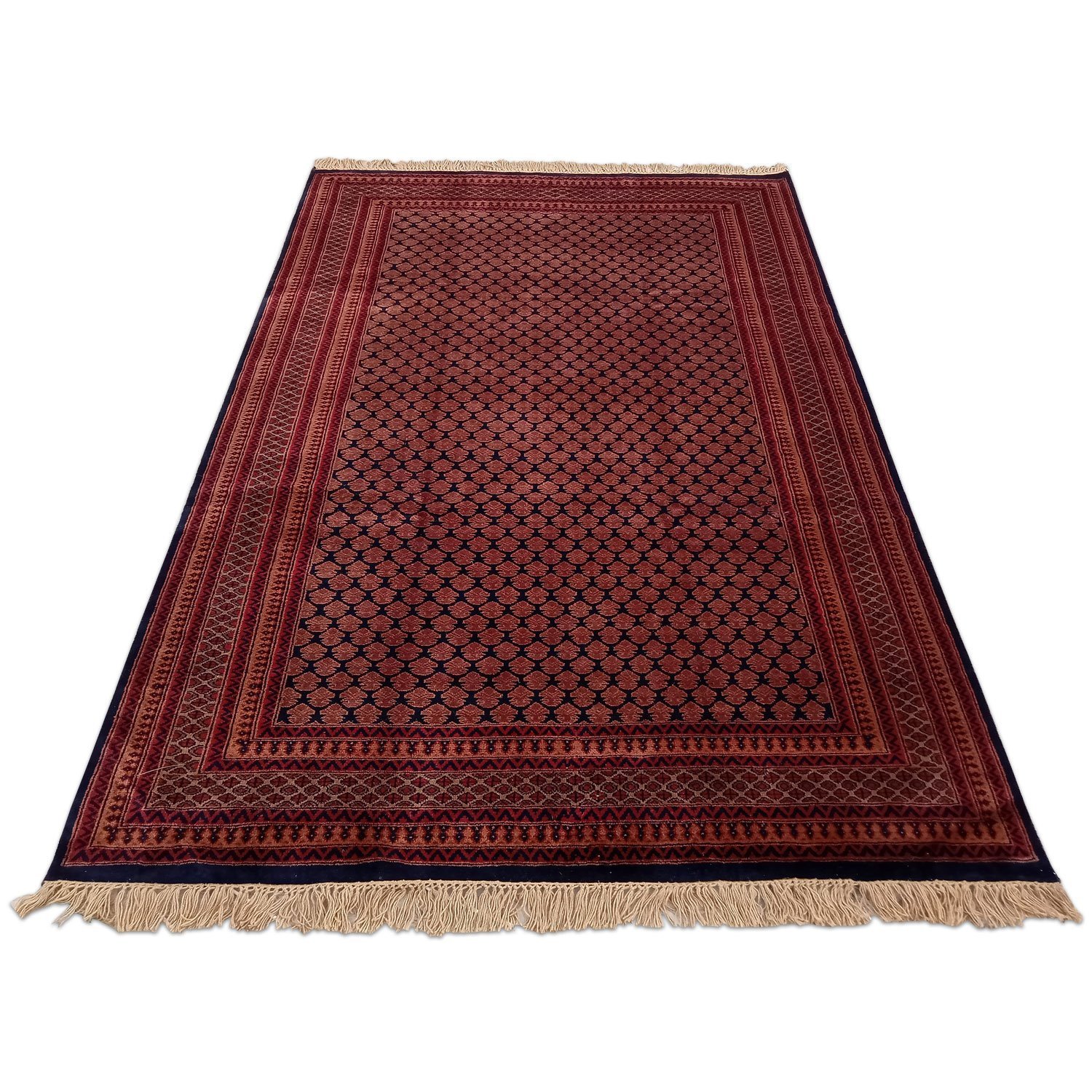 6x9 Feet Handmade Wool Rug Royal Black Lichi Hand Knotted Rug Traditional Luxury - Image 2