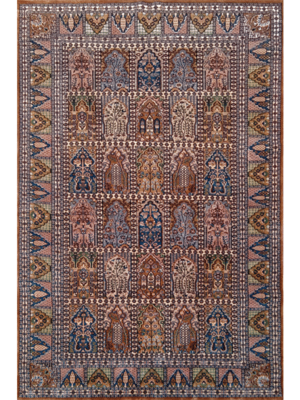 6×9 Feet Handmade Rug Royal Yellow Hand Knotted Hamadan Wool Rug