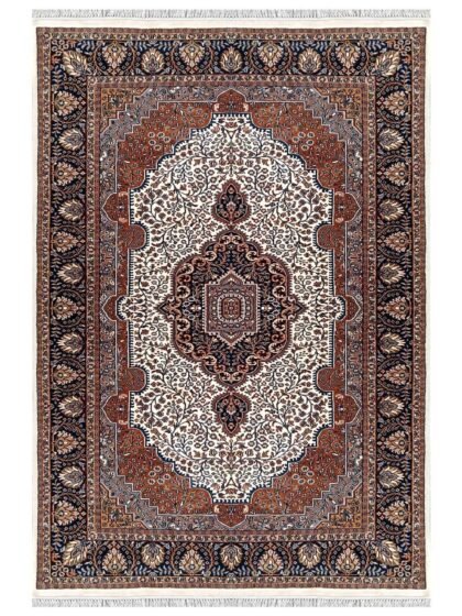 6×9 Feet Handmade Wool Rug Royal White Hand Knotted Indo-persian Rug