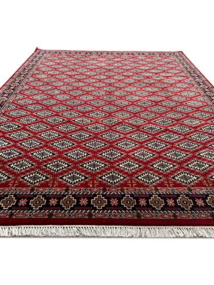 8x10 ft Hand Knotted Wool Rug Red Bukhara