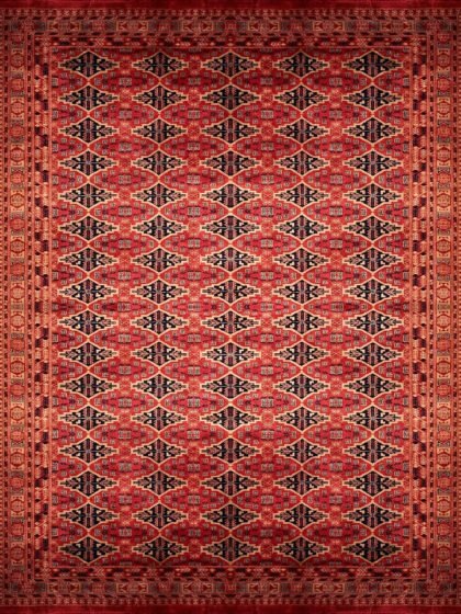 8x10 Handmade Hand Knotted Wool Rug Bukhara Maroon