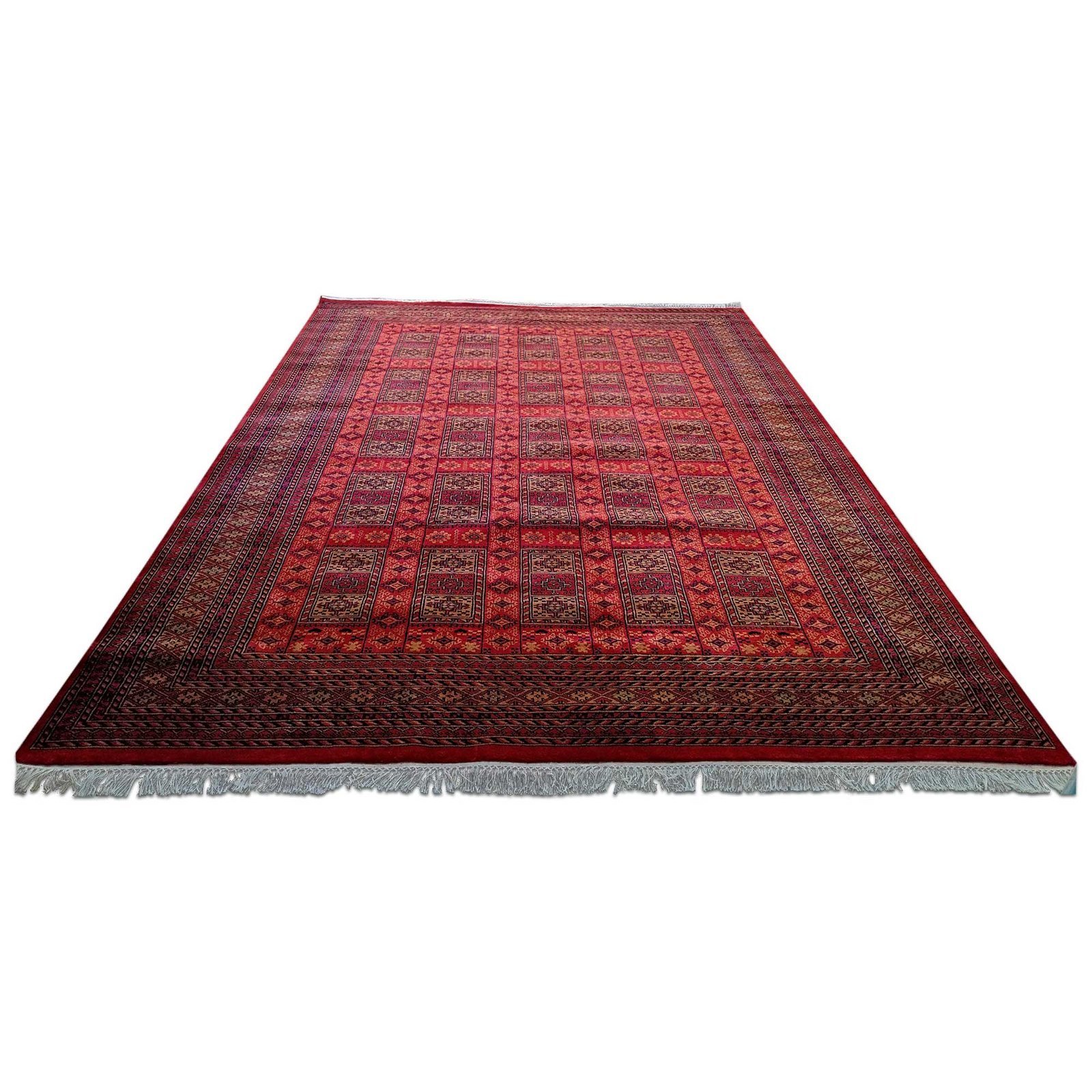 8x10 Feet Red Hand Knotted Wool Rug Dubba - Image 4