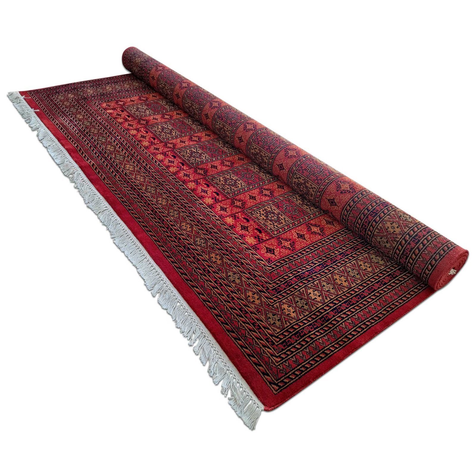 8x10 Feet Red Hand Knotted Wool Rug Dubba - Image 5