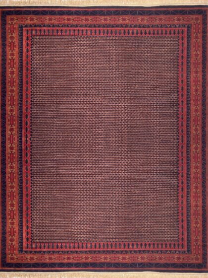 8x10 ft Hand Knotted Woolen Rug Black Kanta