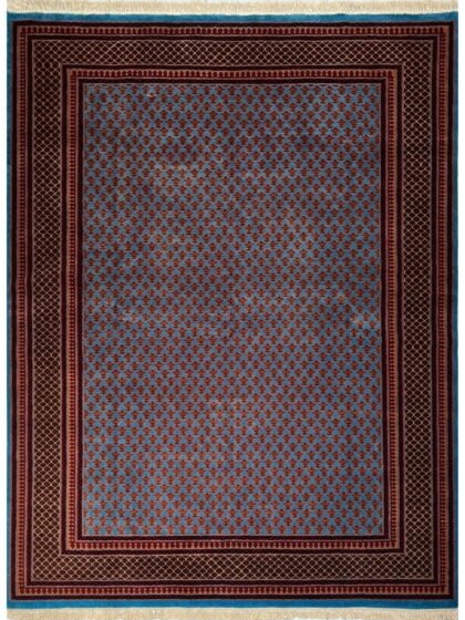 8x10 ft Hand Knotted Woolen Rug Blue Lichi