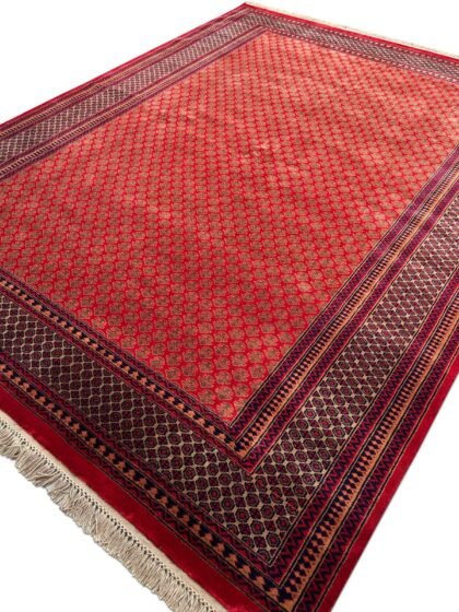 8x10 ft Hand Knotted Wool Rug – Red Lichi Design | Luxurious Handmade Rug