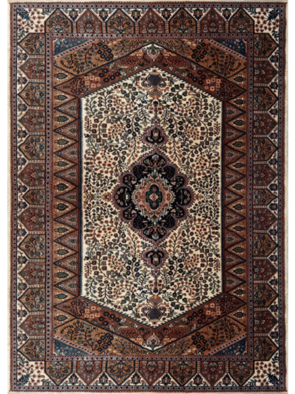 5×7 ft White Hand Knotted Persian Rug Wool