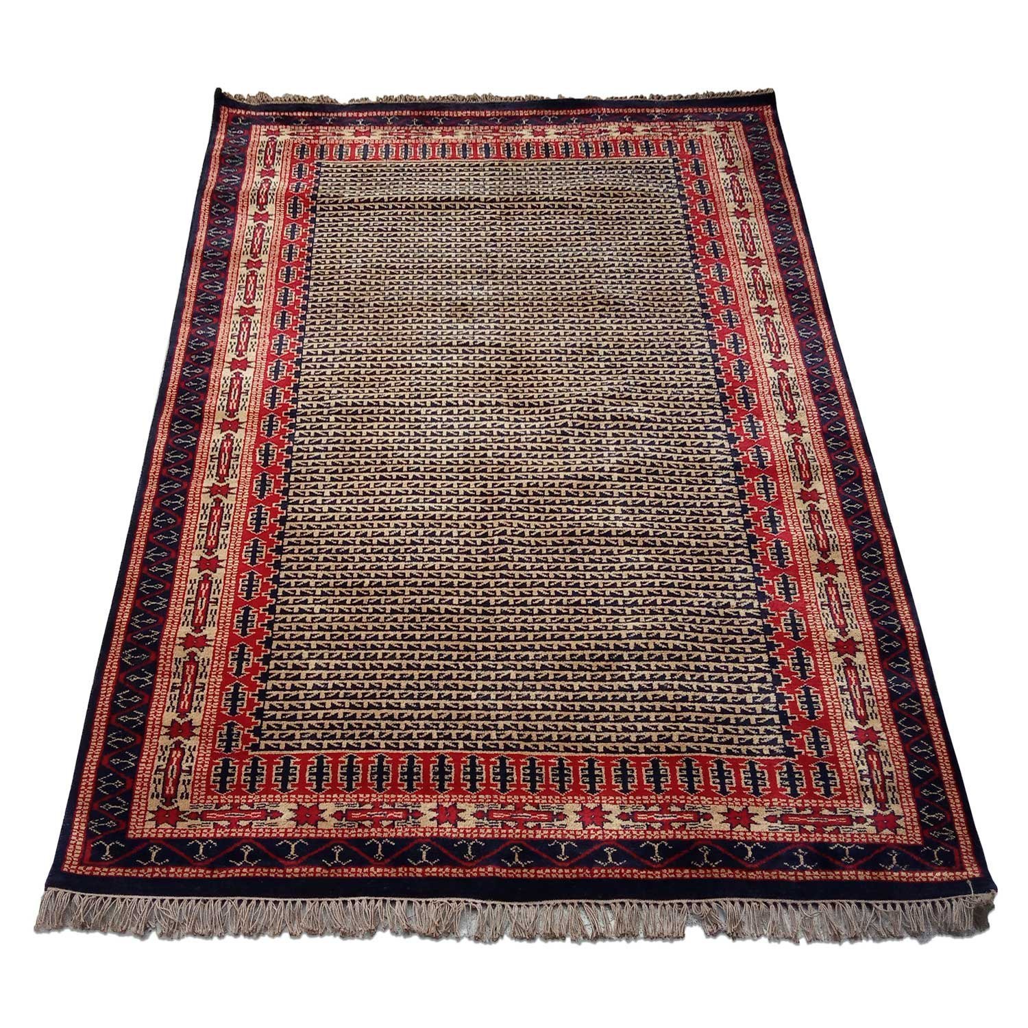 5×7 ft Black Hand Knotted Kanta Rug Wool - Image 2