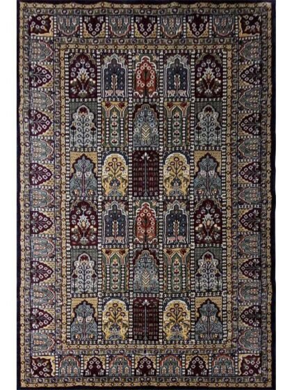 4×6 Feet Hand Knotted Hamadan Rug Black