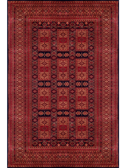 6×9 Feet Hand Knotted Wool Rug Brown and Black Tribal