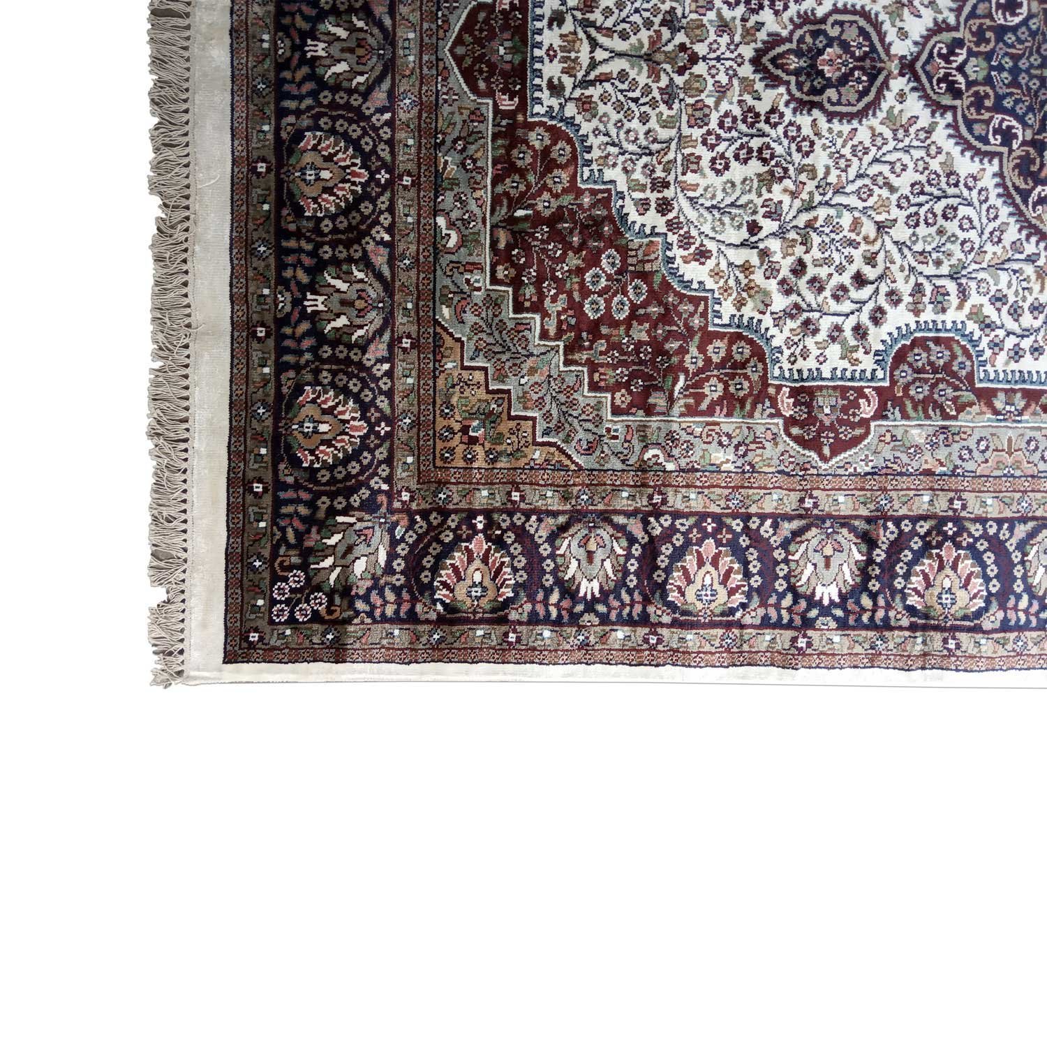 6×9 Feet Handmade Rug Royal White Hand Knotted Persian Rug - Image 5